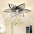 28.34 in. Indoor Black Low Profile Modern Reversible Ceiling Fan with Dimmable Timer Integrated LED and Remote Included