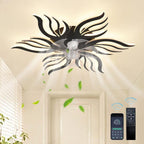 28.34 in. Indoor Black Low Profile Modern Reversible Ceiling Fan with Dimmable Timer Integrated LED and Remote Included