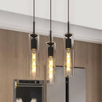 MENCOLULU 3-Pack 1-Light Modern Black Pendant Lights with Clear Glass Shades for Kitchen Island, Hallway