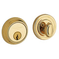 Baldwin 8031 Traditional Solid Brass Single Cylinder Keyed Entry Deadbolt from the Estate Collection Non-Lacquered Brass