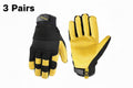 3 Pairs Wells Lamont HydraHyde Leather Work Gloves Medium