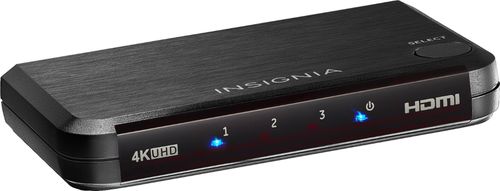 Insignia™ - 3-Port HDMI Switch with 4K 60Hz and HDR Pass-Through - Black