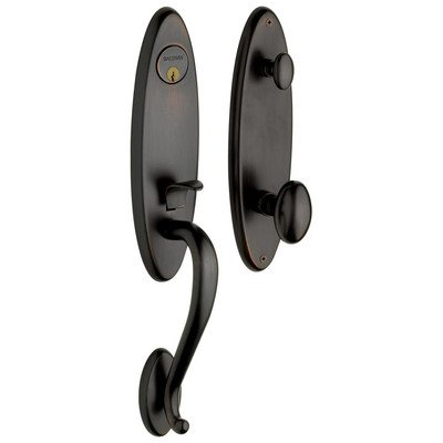 Scratch Baldwin 85360.ENTR Blakely One Piece Single Cylinder Keyed Entry Handleset with 5025 Interior Knob from the Estate Collection Oil Rubbed Bronze Door