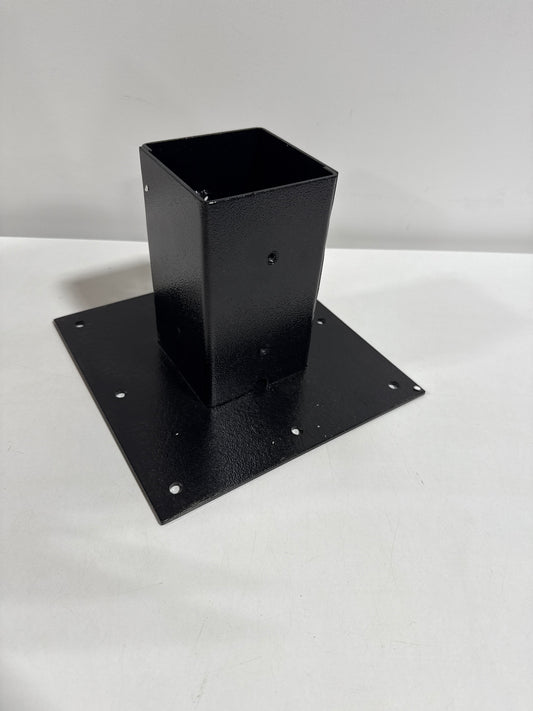 Mail boss Galvanized Steel Surface Mount Baseplate, Black