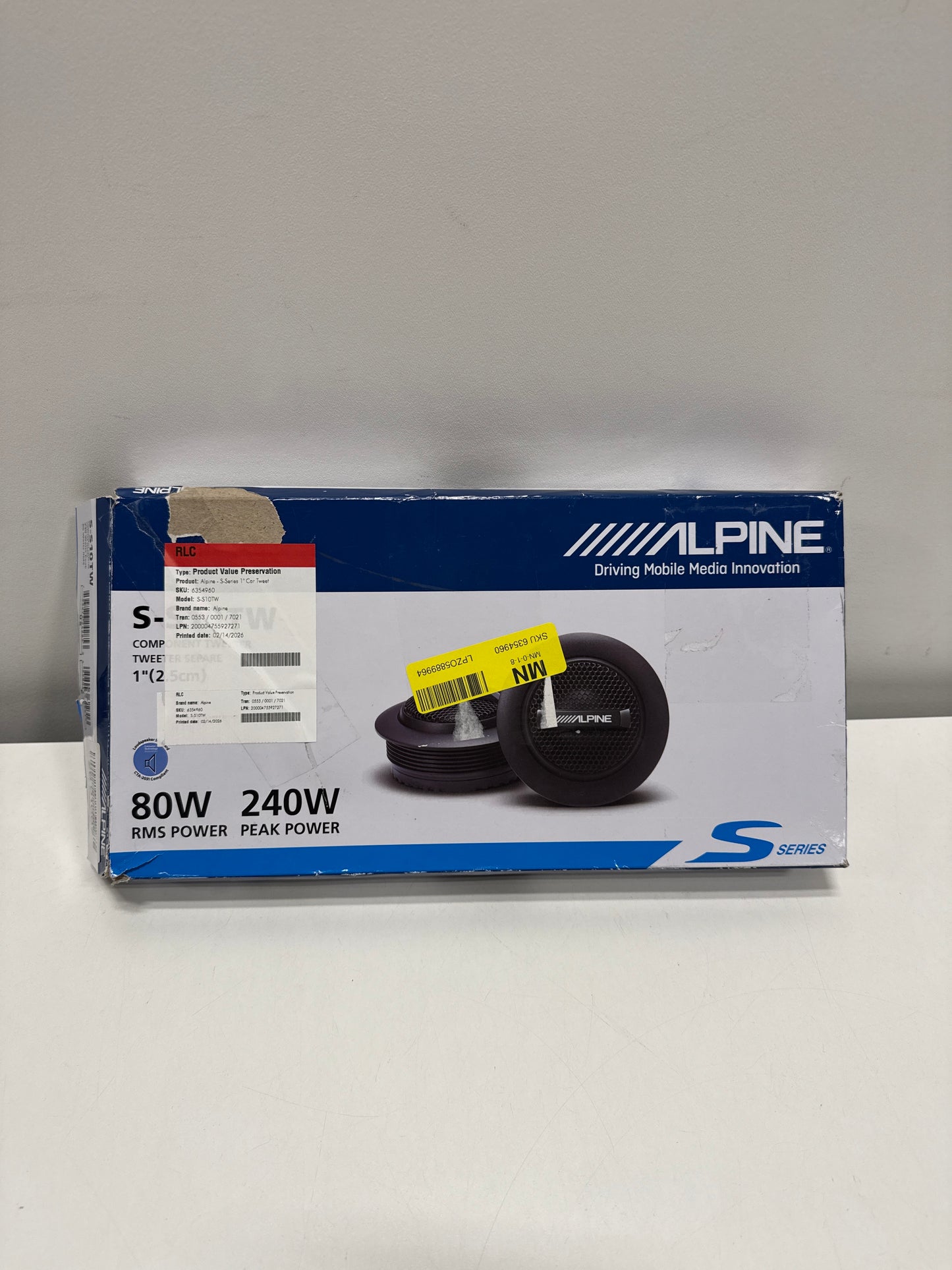 Alpine - S-Series 1" Car Tweeters (Pair) - Black