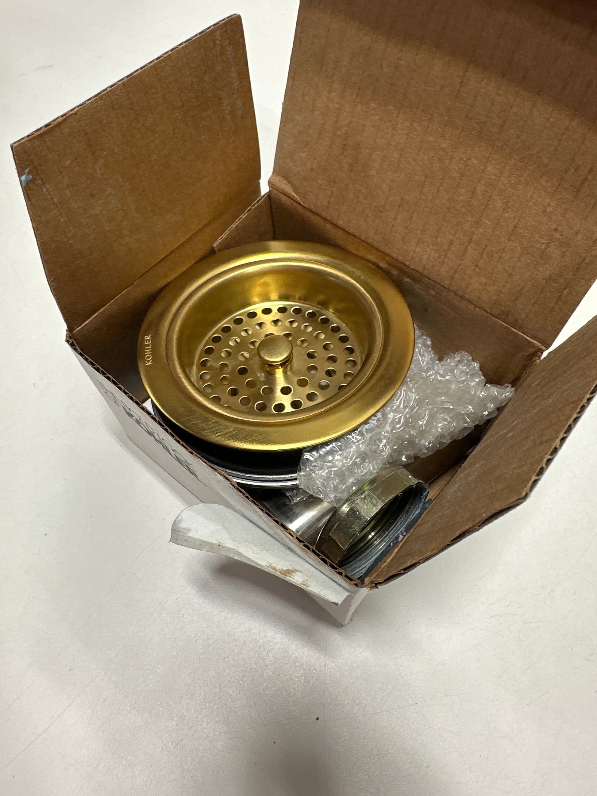 Defect Kohler K-8801 Duostrainer Basket Strainer with Sink Drain and Tailpiece Brushed Modern Brass - *Plumbing