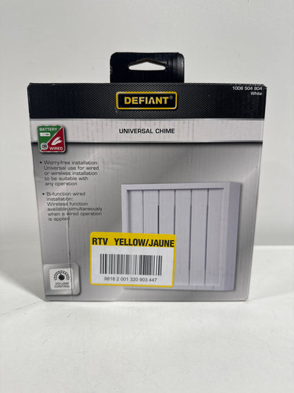 Wireless or Wired Doorbell Chime, White Bead Board Finish