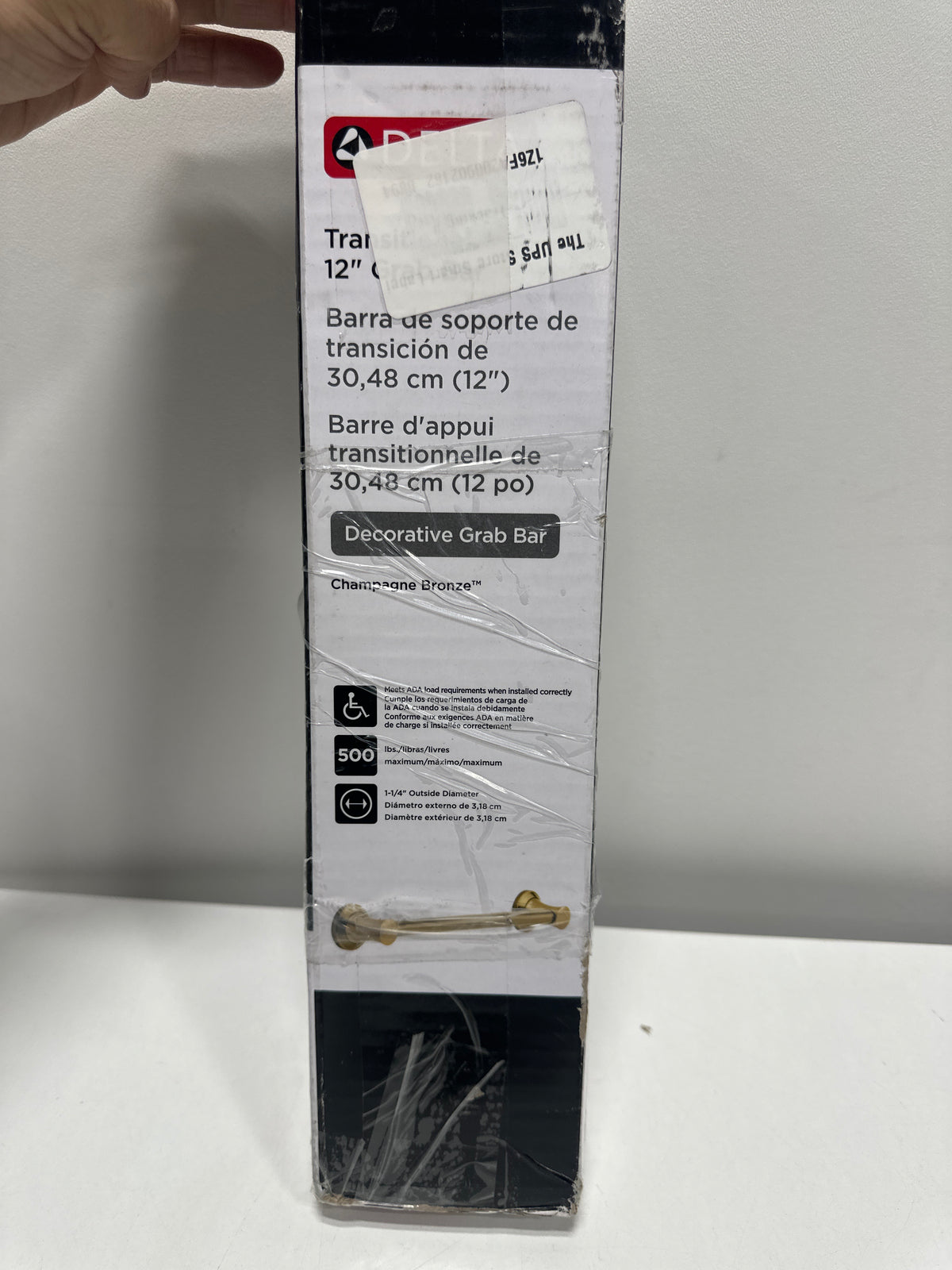 Delta 41712 12" Grab Bar with Mounting Assembly Champagne Bronze