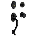 Baldwin 85315.ENTR Logan Single Cylinder Handleset with Classic Interior Knob, Satin Black
