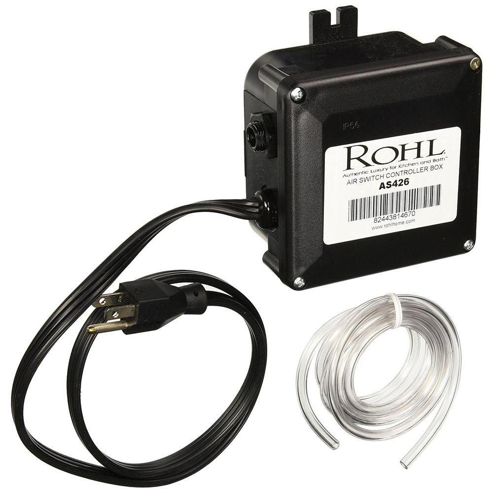 Rohl Air Activated Switch Control Box Only for Waste Disposal with Two Outlets 60 Flexible Tubing and Two Brass Mounting Screws for Use with the As42