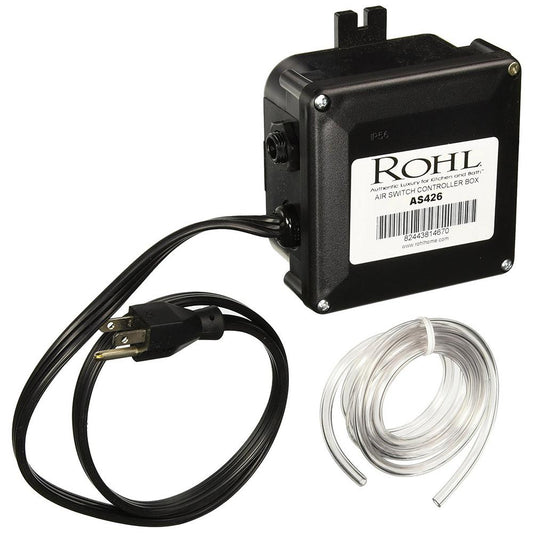 Rohl Air Activated Switch Control Box Only for Waste Disposal with Two Outlets 60 Flexible Tubing and Two Brass Mounting Screws for Use with the As42