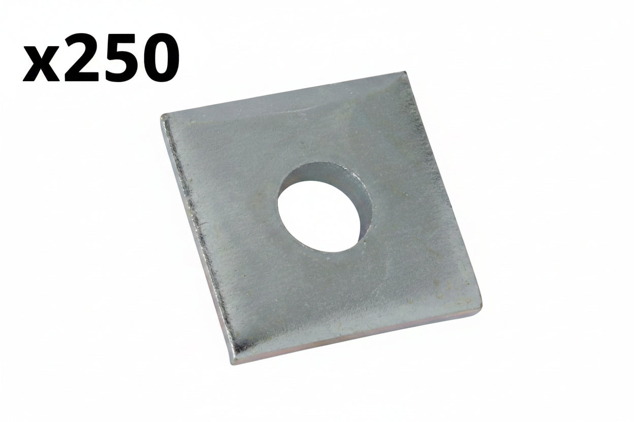 250 x 3/8 in. Square Strut Washer Silver Galvanized (ZAB2413/8EG-10)