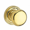 Baldwin EN.ROU.TRR Round Single Cylinder Keyed Entry Door Knob with Round Rose Lifetime Polished Brass Door Hardware Door Knobs Keyed Entry Door Knobs