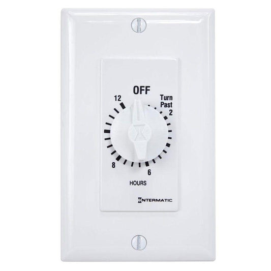 Intermatic 20 Amp 12-Hour Spring Wound in-Wall Timer, White