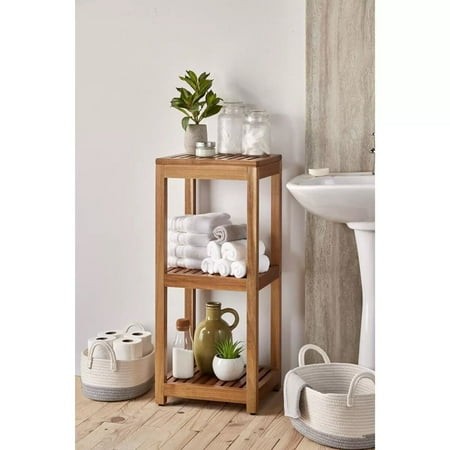 Mesa 3 Shelf Acacia Storage Tower Storage Shelf
