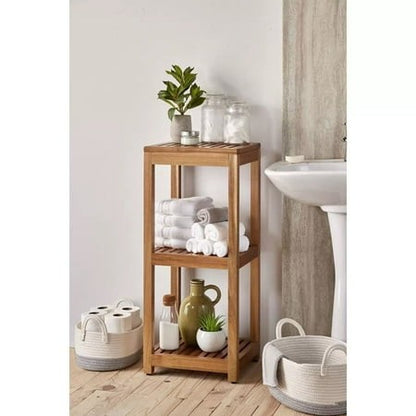 Mesa 3 Shelf Acacia Storage Tower Storage Shelf