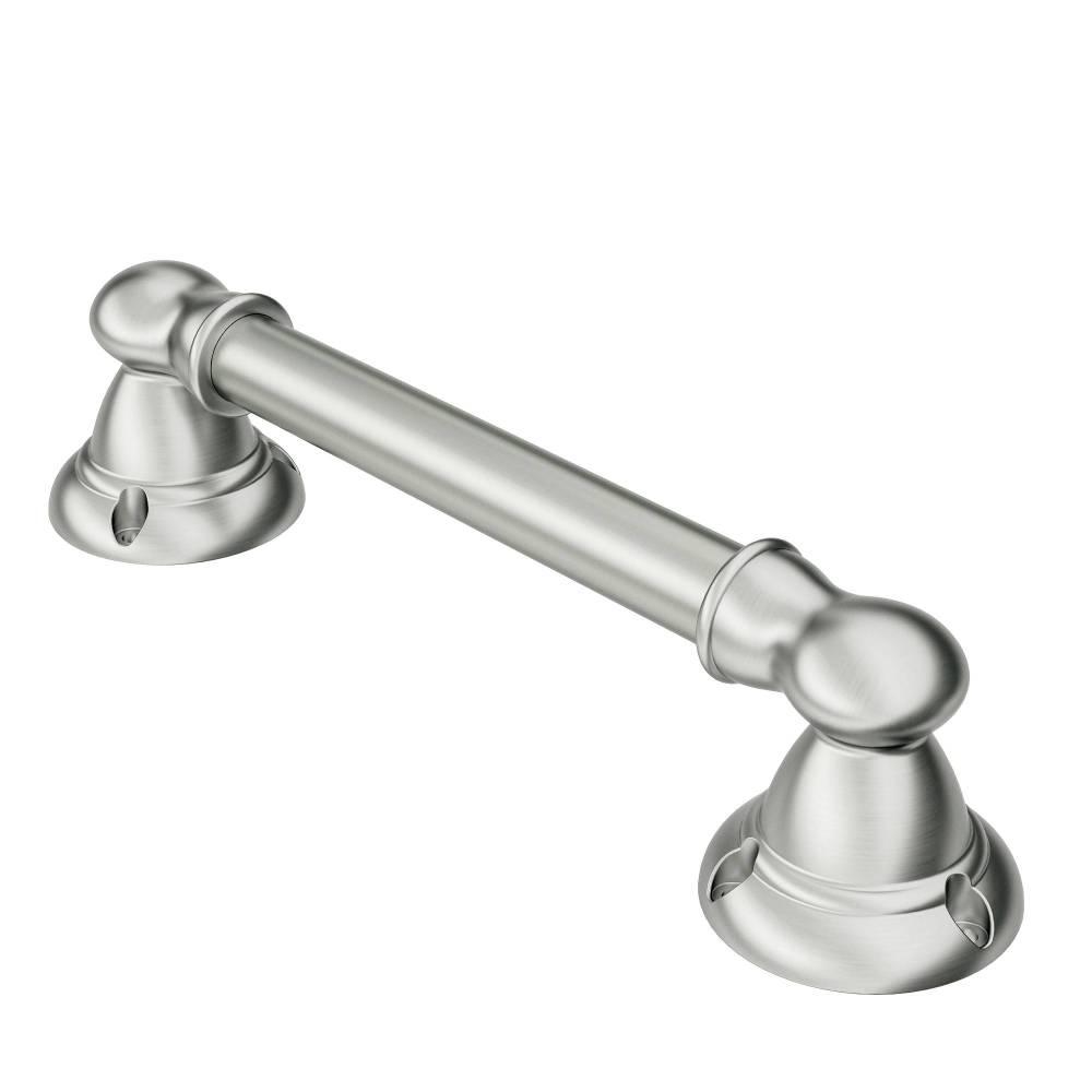 Moen Banbury 9 in. X 0.875 in. Grab Bar with Press and Mark in Brushed Nickel