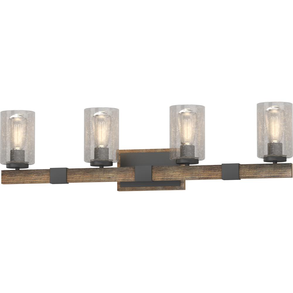 Volume Lighting 4-Light Indoor Black Walnut Bath or Vanity