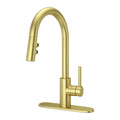 Pfister LG529-SA Stellen 1.8 GPM Single Hole Pull Down Kitchen Faucet - Includes Escutcheon Brushed Gold