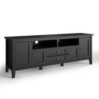 Simpli Home - Warm Shaker SOLID WOOD 72 in Wide TV Media Stand & For TVs up to 80 inches - Black - *Furniture &