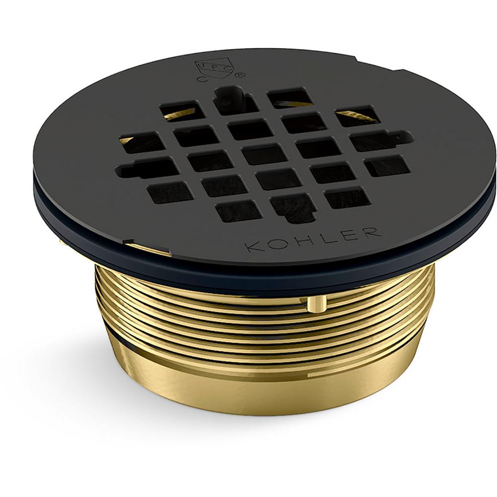 Kohler K-22675 Round Grid Shower Drain Matte Black