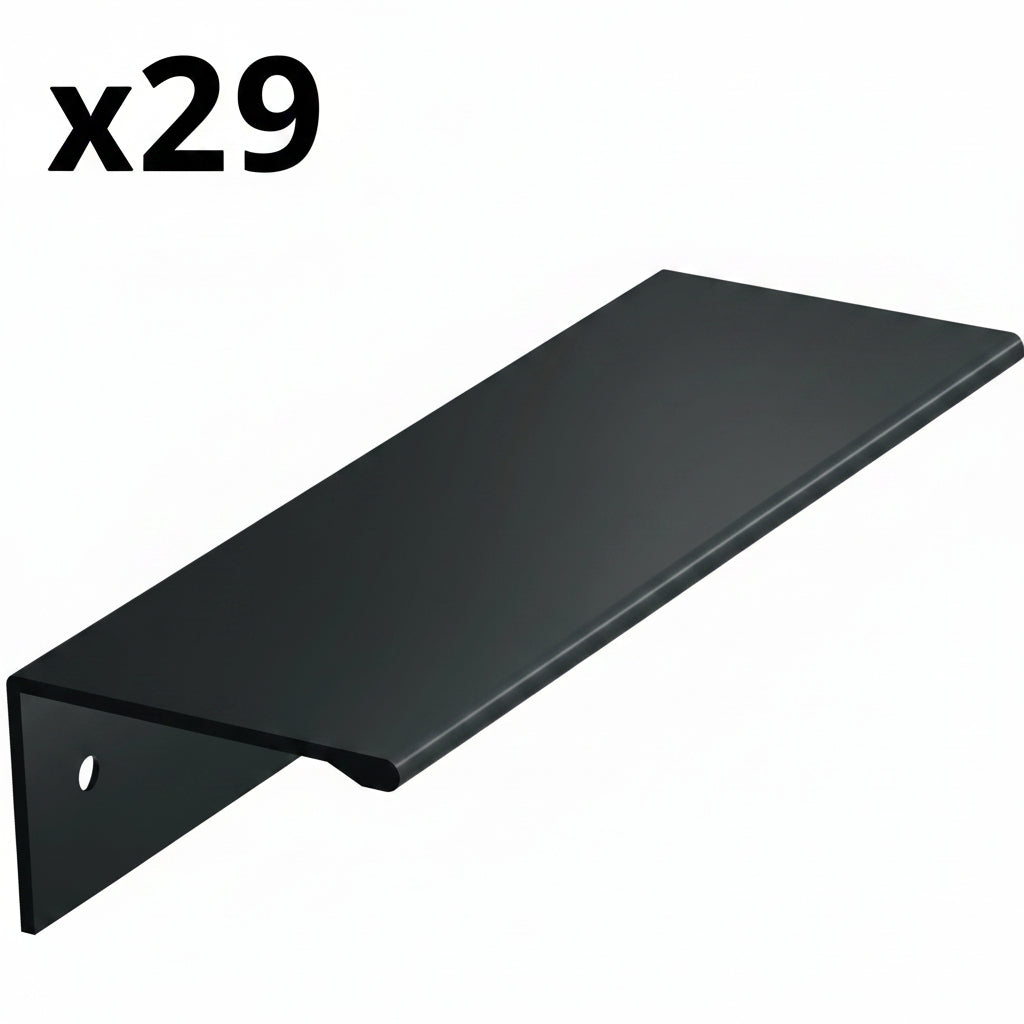 29 x Amerock BP36574 Edge Pull 4-1/2 Inch Long Finger Cabinet Pull Matte Black
