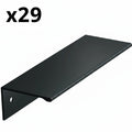 29 x Amerock BP36574 Edge Pull 4-1/2 Inch Long Finger Cabinet Pull Matte Black