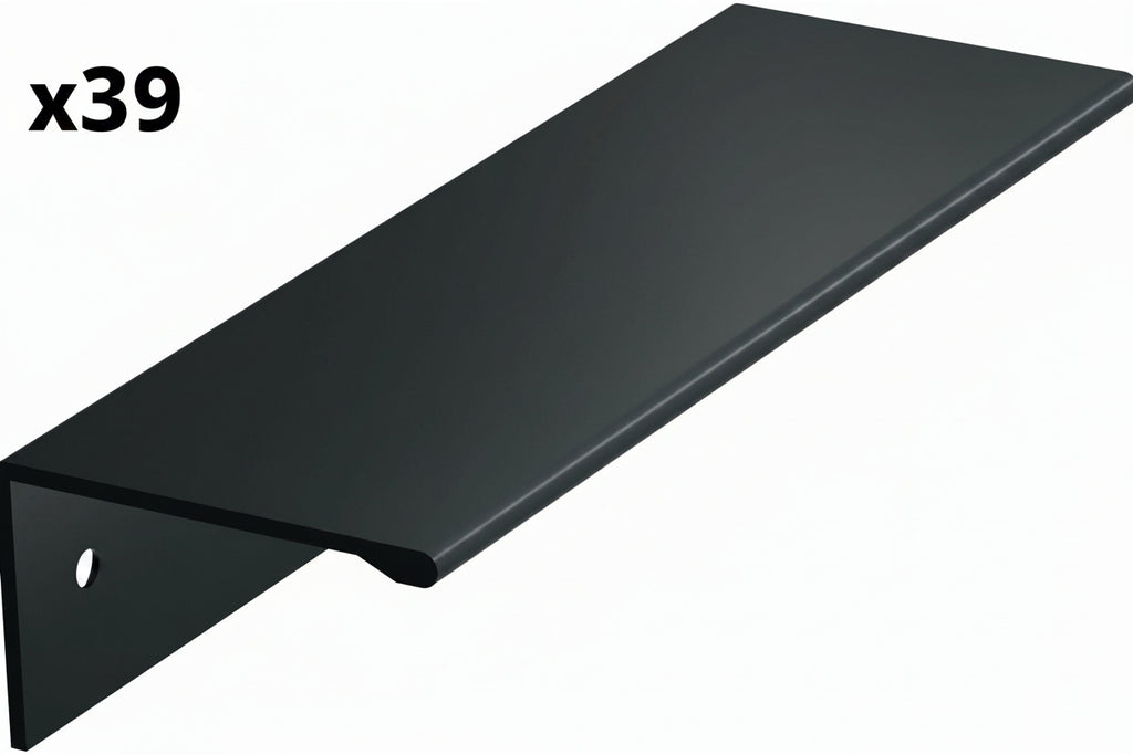 39 x Amerock Edge Pulls 3-3/4 in. (96mm) Modern Matte Black Cabinet Edge Pull