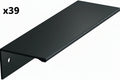 39 x Amerock Edge Pulls 3-3/4 in. (96mm) Modern Matte Black Cabinet Edge Pull