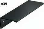 39 x Amerock Edge Pulls 3-3/4 in. (96mm) Modern Matte Black Cabinet Edge Pull