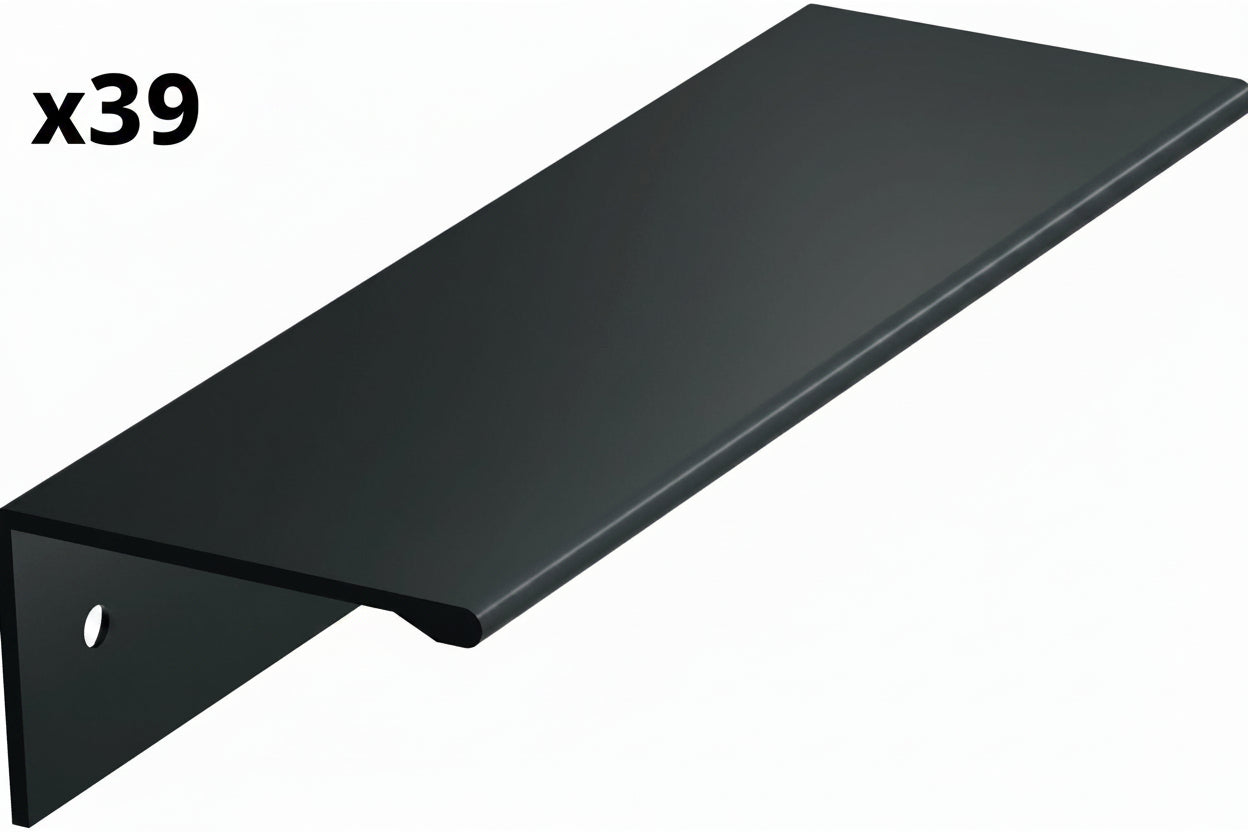 39 x Amerock Edge Pulls 3-3/4 in. (96mm) Modern Matte Black Cabinet Edge Pull