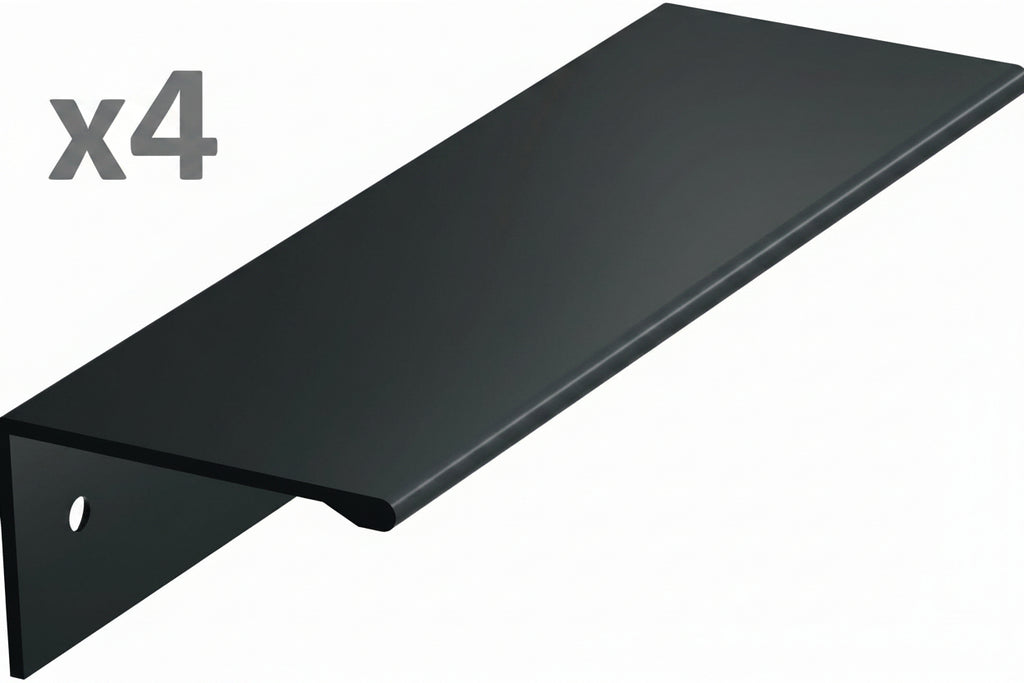 4 x Amerock BP36574 Edge Pull 4-1/2 Inch Long Finger Cabinet Pull Matte Black