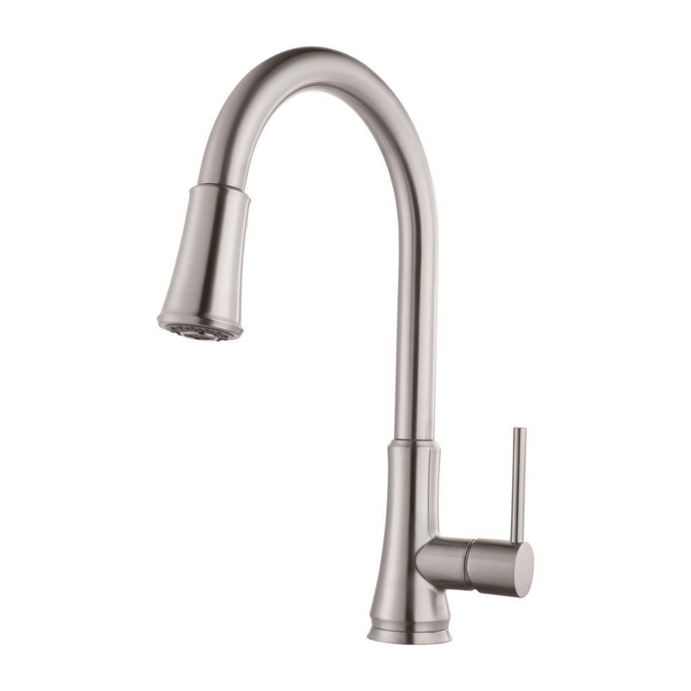Pfister G529-PF2 Pfirst Series 1.8 GPM Single Hole Pull Down Kitchen Faucet Stainless Steel Faucet Kitchen Single Handle