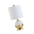 Carr 23.5" Ceramic/Metal LED Table Lamp, White/Brass, Modern, Contemporary, B.