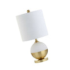 Carr 23.5" Ceramic/Metal LED Table Lamp, White/Brass, Modern, Contemporary, B.