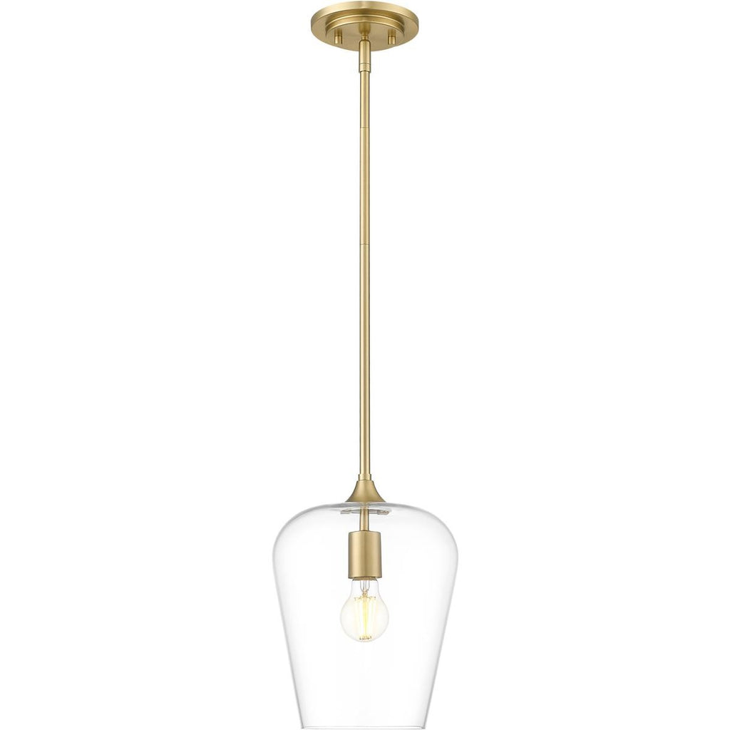 Z-Lite 473P9 Joliet 9" Wide Mini Pendant Burnished Brass Indoor Lighting Pendants