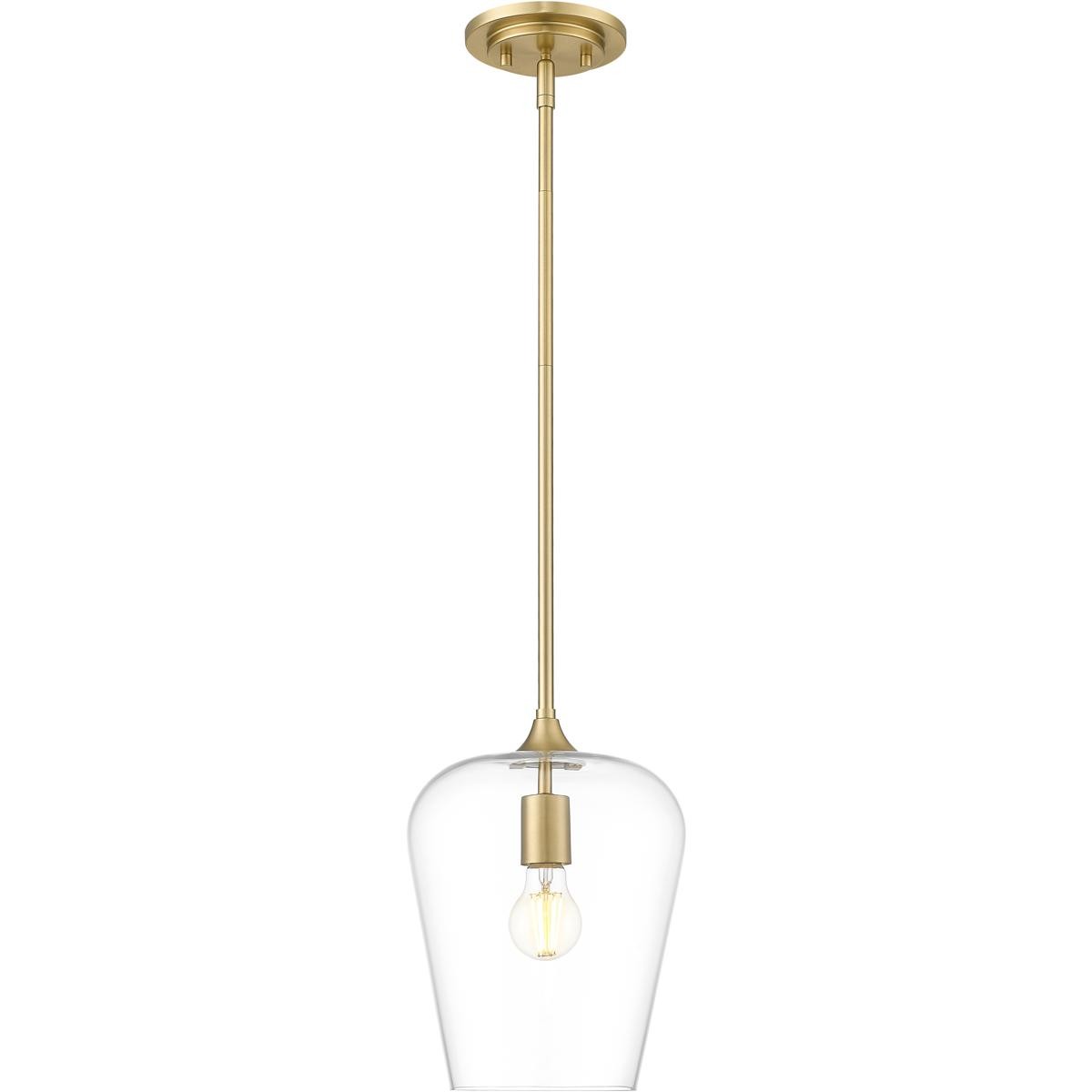 Z-Lite 473P9 Joliet 9" Wide Mini Pendant Burnished Brass Indoor Lighting Pendants