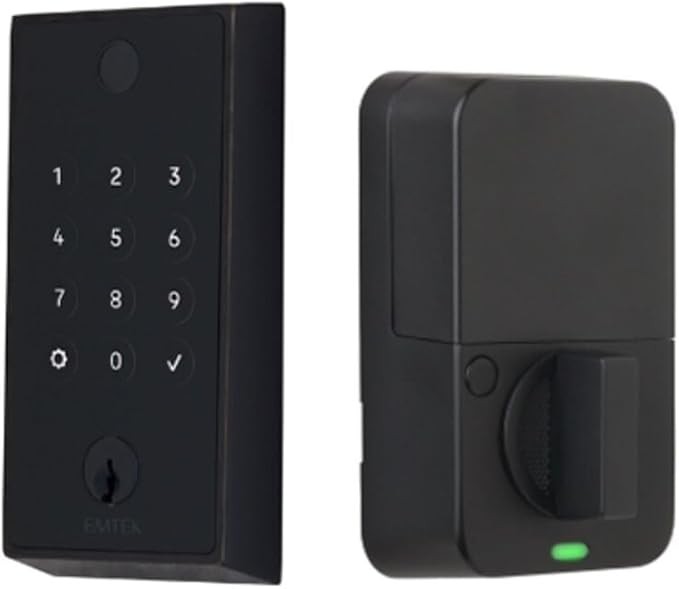 Emtek EMP23231US19 EMPowered2 Touch Keyed Bluetooth WiFi Deadbolt, Flat Black
