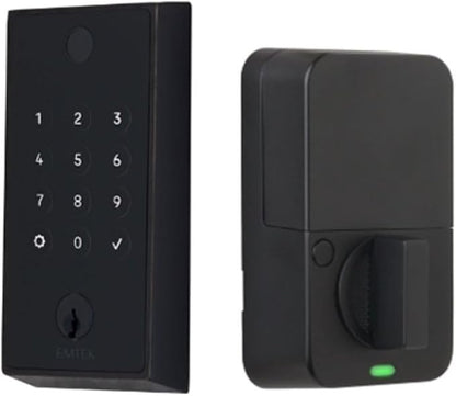 Emtek EMP23231US19 EMPowered2 Touch Keyed Bluetooth WiFi Deadbolt, Flat Black