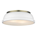Duncan 14" Flush Mount Light Fixture Aged Brass with Matte White Shade- Ceiling Light, Ceiling Light Fixture, Flush Mount Ceiling Light, Ceiling Light Fixtures