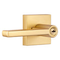 Miseno MLK1022X Lorton Flat Bar Single Cylinder Keyed Entry Door Lever Set Satin Brass