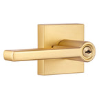 Miseno MLK1022X Lorton Flat Bar Single Cylinder Keyed Entry Door Lever Set Satin Brass