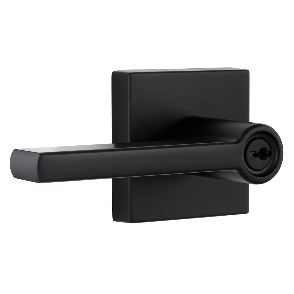 Miseno MLK1022X Lorton Flat Bar Single Cylinder Keyed Entry Door Lever Set Matte Black