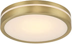 Millennium Lighting 401001 Soltra 13 Wide LED Flush Mount Drum Ceiling Fixture - Brass