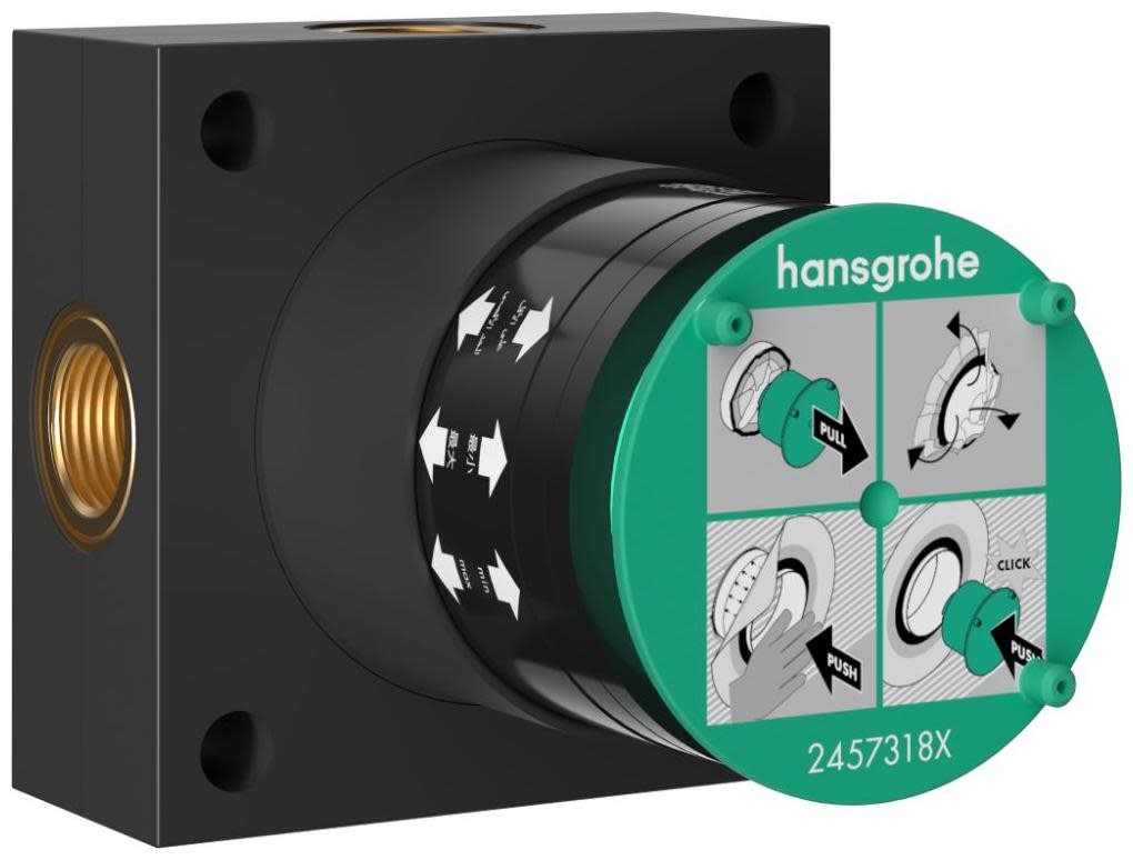 Hansgrohe 24573 Rough 2-Jet Showerhead Raindance Alive and Pulsify Valves Rough in Valves