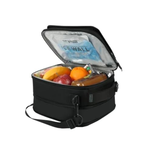 Titan PRO Expandable Lunch Box by Arctic Zone with Ice Walls® & Leak-Proof Bento, Keeps Food Cold Up to 6 Hours (Black)