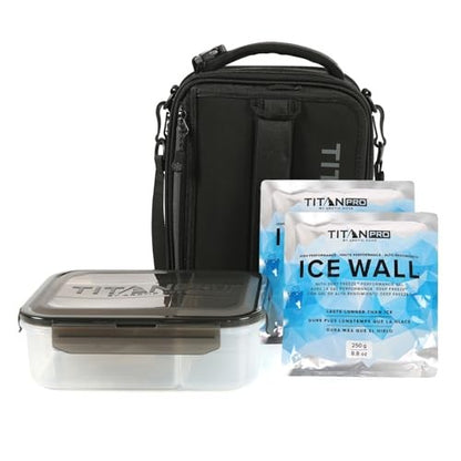 Titan PRO Expandable Lunch Box by Arctic Zone with Ice Walls® & Leak-Proof Bento, Keeps Food Cold Up to 6 Hours (Black)