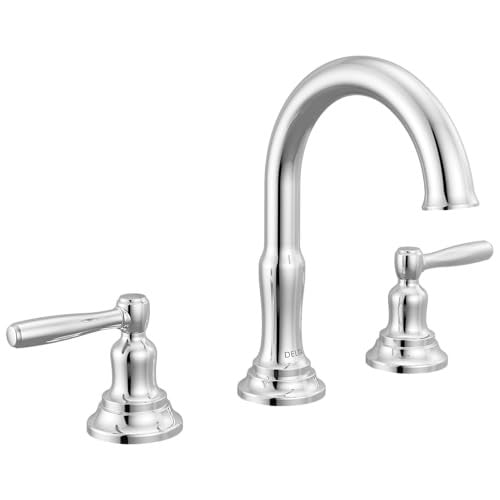 Delta 35985LF Roe 1.2 GPM Widespread Bathroom Faucet with Push Pop-up Drain Assembly Chrome