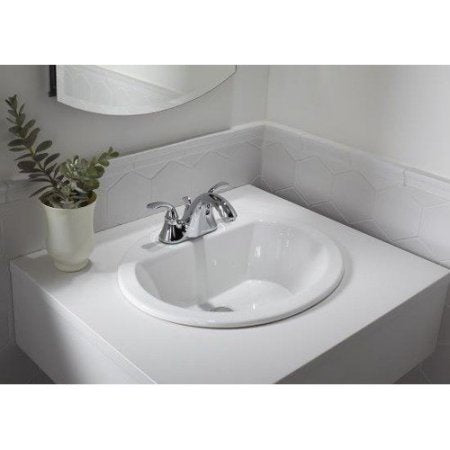 Kohler K-2699-1-0 Bryant Oval Self-Rimming Bathroom Sink with Single-Hole Faucet Drilling, White, 1.375