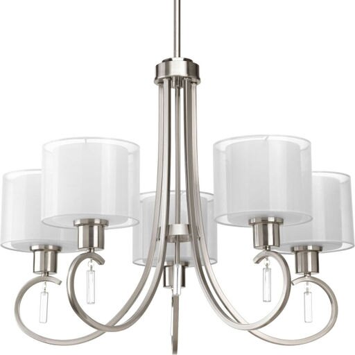See Desc Progress Lighting P4696-09 Invite Chandelier Brushed Nickel